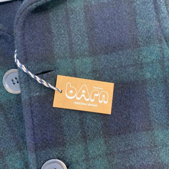 ATELIER BARN LUMBERJACK WOOL BUTTONED JACKET FOR BOY IN NAVY AND BOTTLE GREEN - Picture 2 of 4